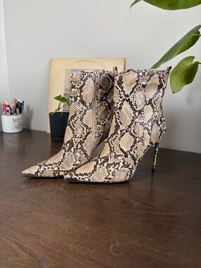 Steve Madden X Winnie Harlow Faux Snakeskin Boot Stiletto Heel